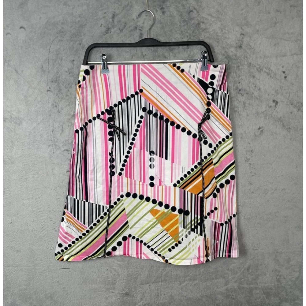 Y2K‎ Mod Geometric Print Mini Skirt Large Retro Artsy Colorblock Multicolor Pop